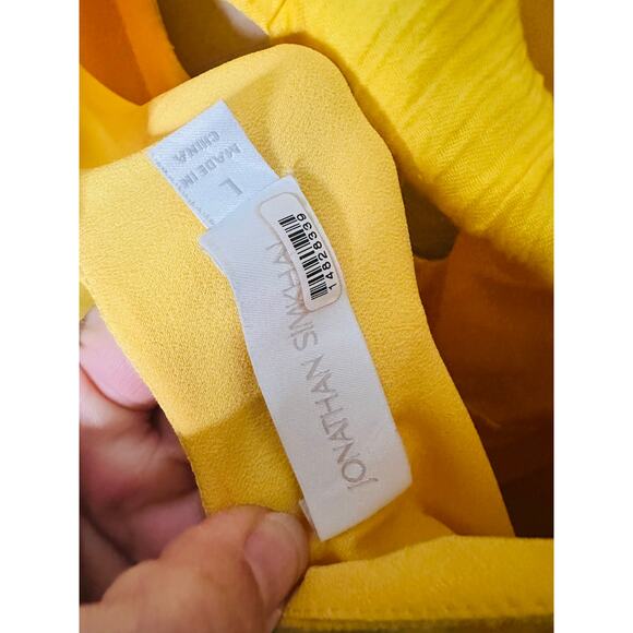 JONATHAN SIMKHAI Daffodil Lina Lightweight Crinkle Teardrop Cutout Maxi Dress L - Picture 16 of 16